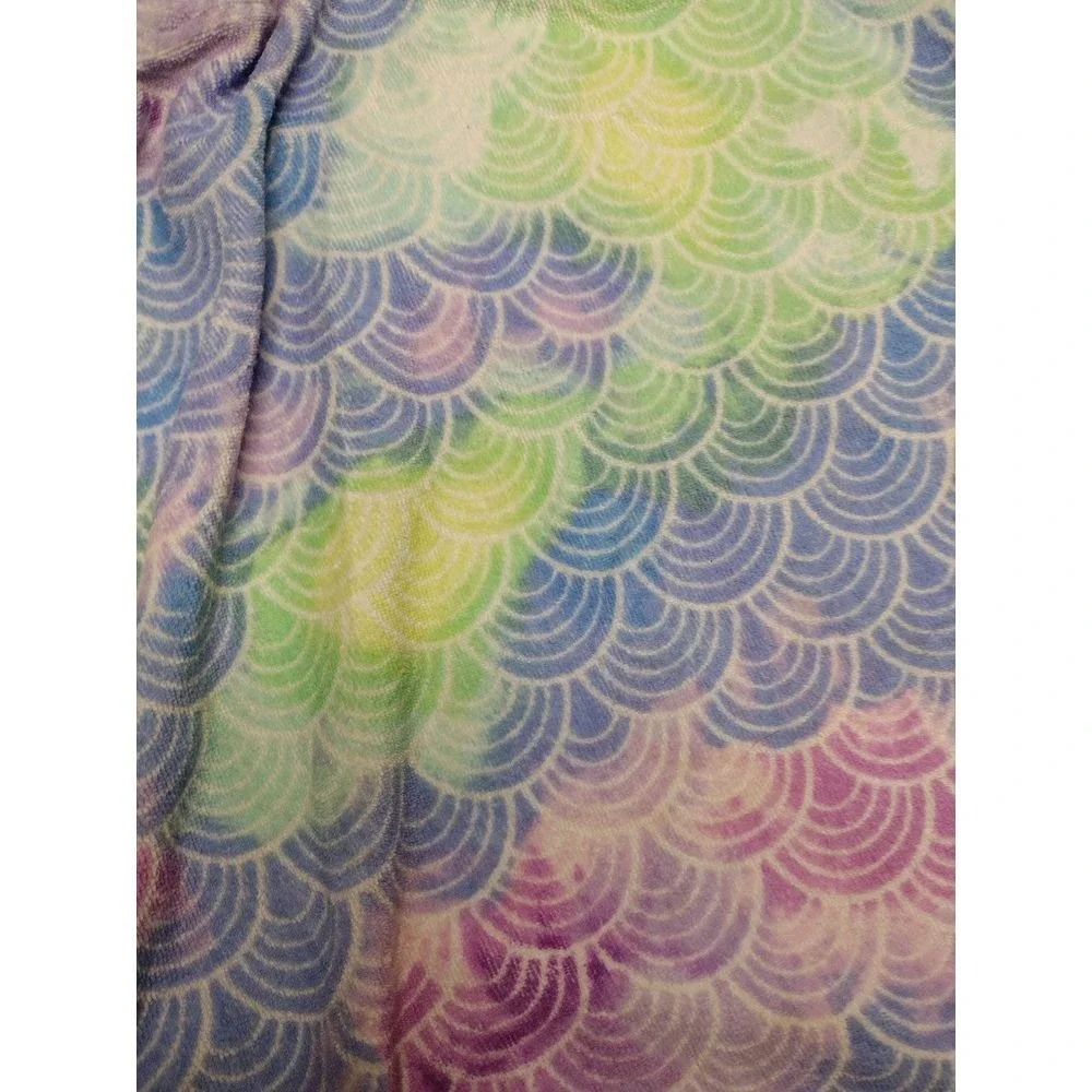 Wonder Nation Girls XS 4-5 Mermaid Scale Hooded Beach Poncho Cover Up Multicolor